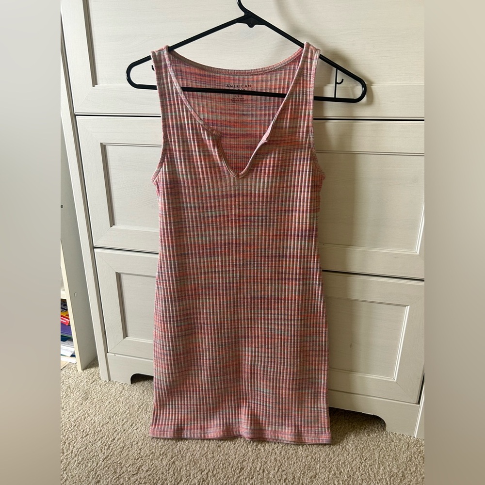 American Eagle Striped Pink and Purple Top